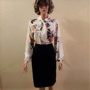 Vintage Meg Allen by Liz Claiborne Black Pencil Skirt Size 6 NWOT